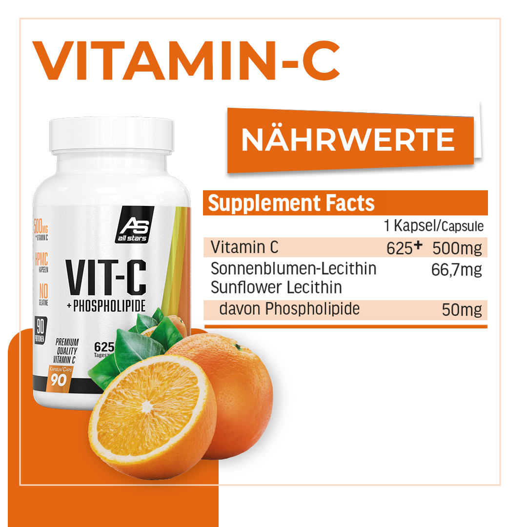 ALL STARS Vitamin C hochdosierte Gelatinefreie Kapseln